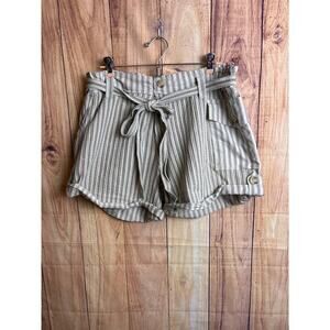 Free People Oversized Paperbag Linen Cotton Shorts with Pockets Size M New